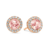 Morganite & Diamond Stud Earrings - Dracakis Jewellers